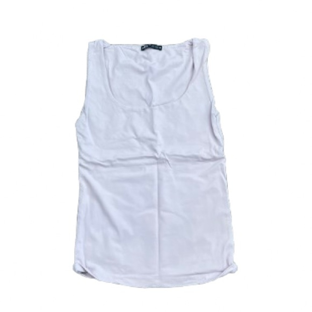 Zara baby pink square neck seamless tank